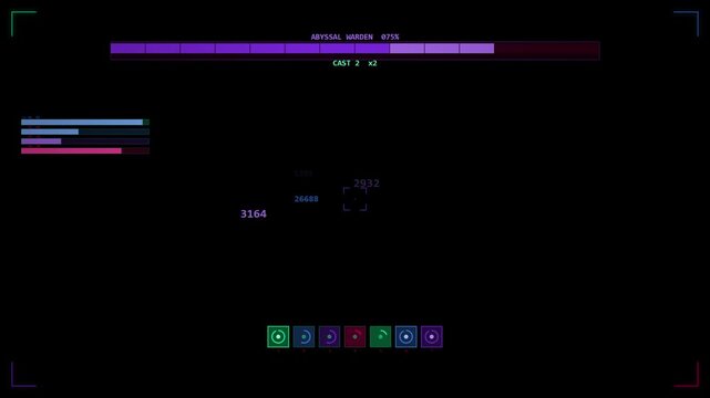 A futuristic digital interface with looping colorcoded panels and glowing overlay elements