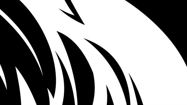 Abstract black curved lines forming sharp claws and fang shapes on white background. Dynamic motion effect for comic design, manga action accent, and graphic overlay.
