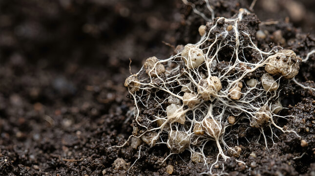 Scientific fungal biosorption concept for heavy metal remediation, useful for environmental research, biotechnology presentations, pollution control, and industrial sustainability communication.