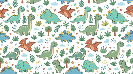 Cute Dinosaur Pattern © Brownis