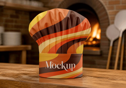 Chef Hat Pizzeria Oven Mockup