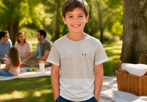 Kids Tshirt Family Picnic Mockup