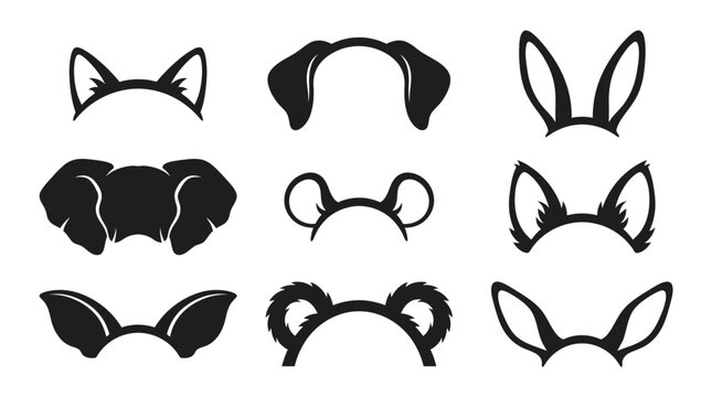 Various animal ears headbands collection.