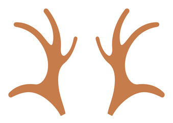 Pair of reindeer antlers illustration for Christmas and winter holiday design © Monad Nomad