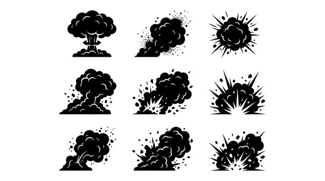 Explosion icons in black color.