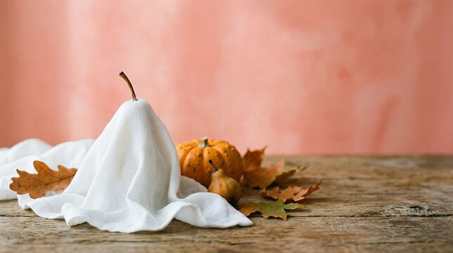 洋梨おばけとかぼちゃの秋ハロウィン