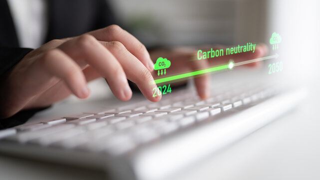 Carbon neutrality timeline illustrates carbon, neutrality, and reduction targets from 2024 to 2050 to support global sustainability and green initiatives Latch