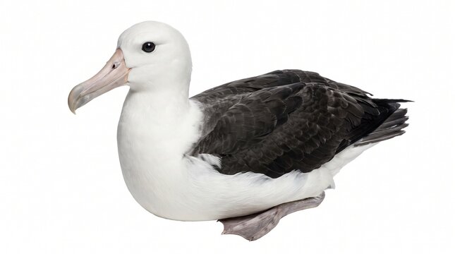 Albatross bird resting with black and white feathers  