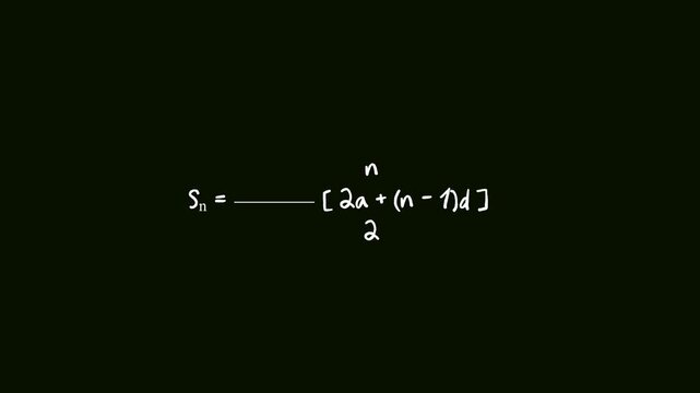 Abstract Motion Graphics Video of White Scientific Formulas, Complex Calculus Integrals, and Geometry Physics Equations Flowing Continuously Across Dark Green Background Board Space