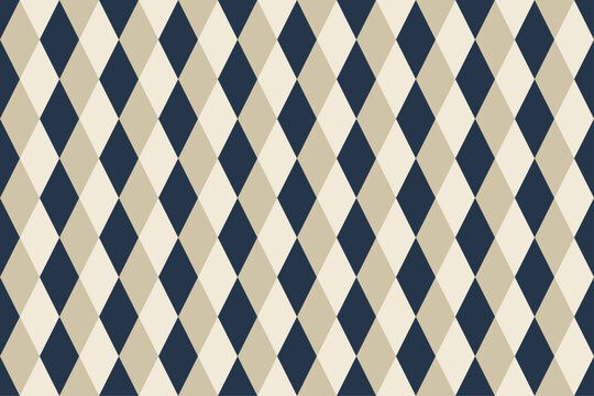 Seamless navy and beige argyle pattern background