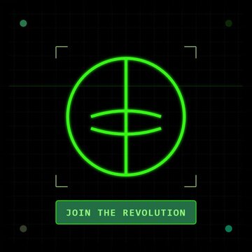 Retro Neon Vector Animation of Green Leaf Morphing Into Recycling Symbol Join The Revolution Graphics