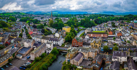 Cockermouth Town View with Historic Churches in Lake District Cumbria England © Alexey Fedorenko