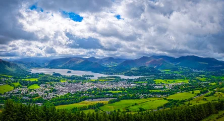 Derwent Water Panorama with Lakeland Fells in Lake District Cumbria England © Alexey Fedorenko