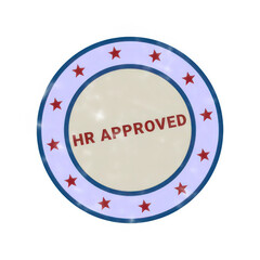 Fototapeta premium HR approved stamp with checkmark and colorful border isolated on transparent background