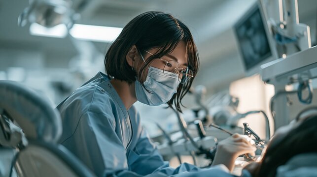 予防歯科を支える歯科衛生士が患者の歯をチェックするシーン