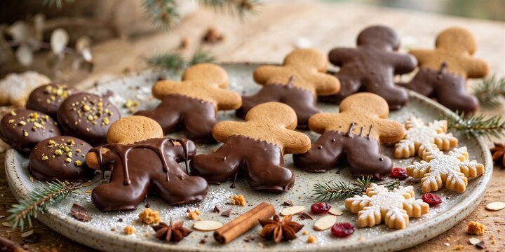Flat Lay Gingerbread Plate Dessert and Bakery Food Photography