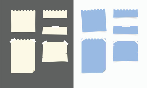 Collection of Sticky blank memo note paper vector illustration