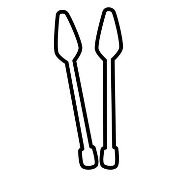 Long drink spoons line art icon for beverage stirrer and cocktail cutlery