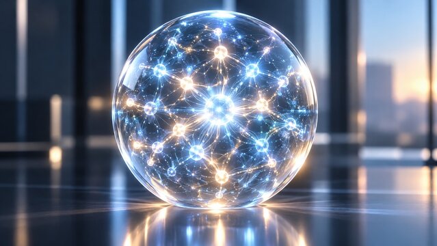 AI Neural Network Inside Futuristic Digital Core