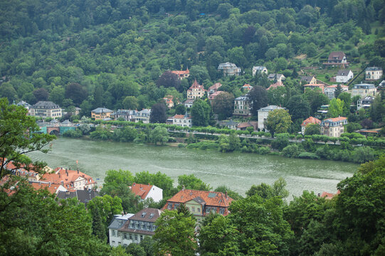 Heidelberg Cityscape along the Neckar River in Germany
