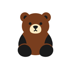 Fototapeta premium Cute Sitting Brown Bear Mascot Vector Icon