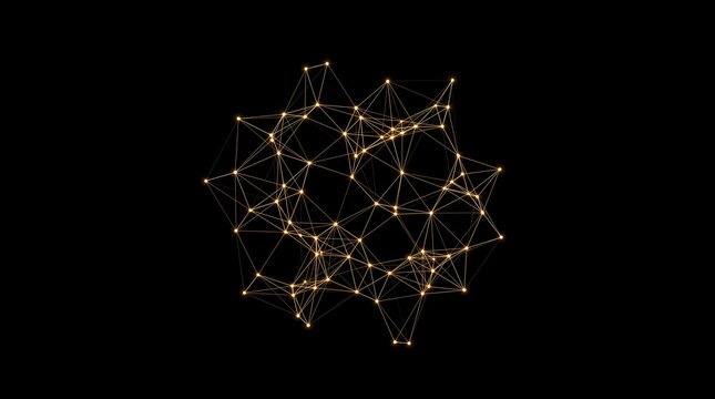 Abstract digital network connection with glowing nodes
