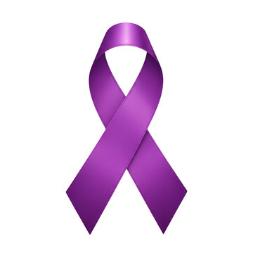 Purple awareness ribbon symbol for charity and support