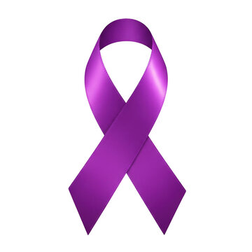 Shiny purple awareness ribbon for disease support and health advocacy