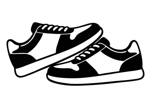 A pair of modern athletic running shoes