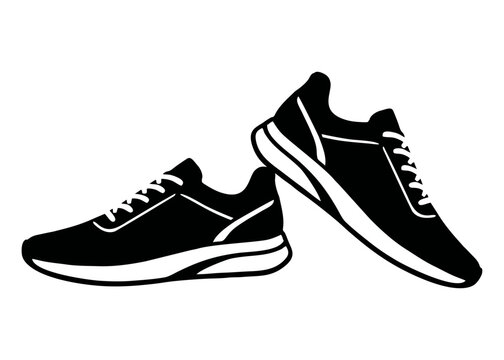 A pair of modern athletic running shoes