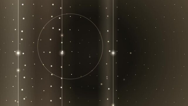 Starry night sky background with glowing circular overlay and vertical light lines
