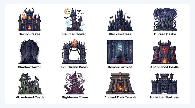 Dark Fantasy Castle Gate Architecture.