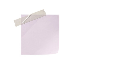 Square light purple sticky note with peeling adhesive tape solated on transparent background © PNG Studio 99