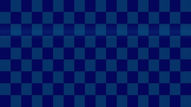 A dark blue checkerboard pattern serves as a looping video background overlay with uniform alternating squares.