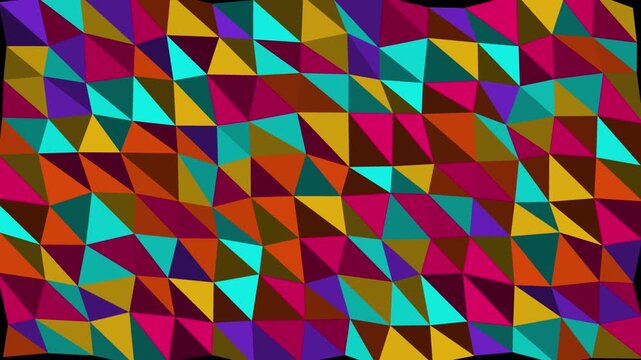 Colorful geometric lowpoly triangular pattern abstract background loop
