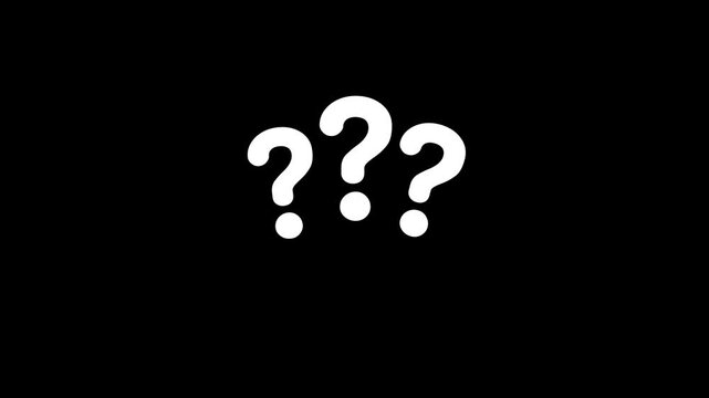 Looping question marks animation on transparent background