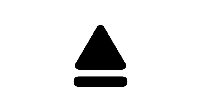 Eject symbol icon in black PNG Isolated on transparent background Vector