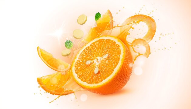 躍動する柑橘の飛沫が彩るビタミンコンセプト