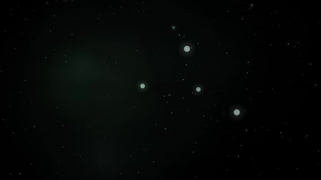 Seamless looping background overlay of softly glowing points scattered against a black space filled with faint stars.
