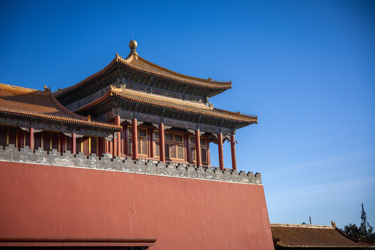 Traditional Chinese architecture detail of Forbidden City Palace Museum in Beijing, China