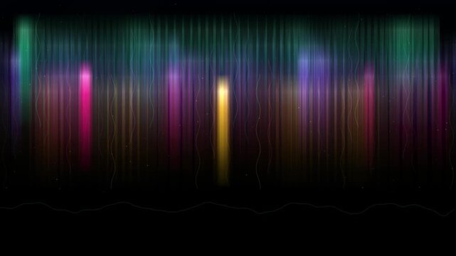 Colorful vertical light streaks form an animated abstract background loop.
