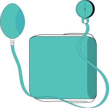 Minimal Flat Vector Illustration of Medical Blood Pressure Monitor Equipment
