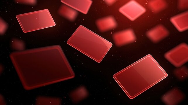 Glowing red rectangles floating in dark space