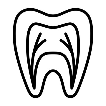 Root Canal Icon - Black Outline