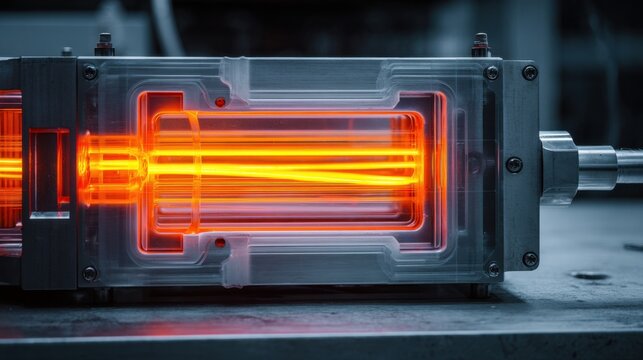 High-Temperature Electric Plasma Device with Vivid Orange Glow Emitting Light from Glass Chamber in Laboratory Setting