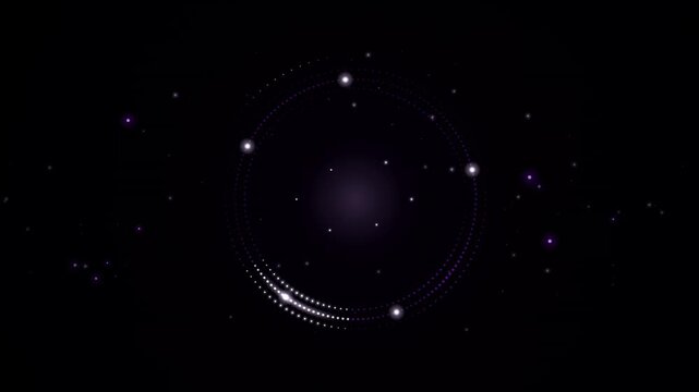 Glowing purple starfield loop creates an ethereal cosmic background with scattered celestial particles and soft nebula light.