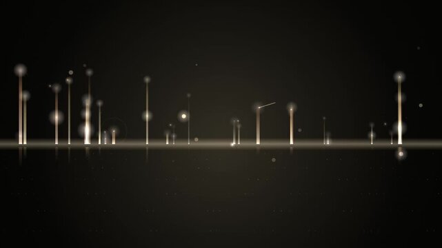 Glowing light particles form a seamless looping overlay against a dark minimalist background.