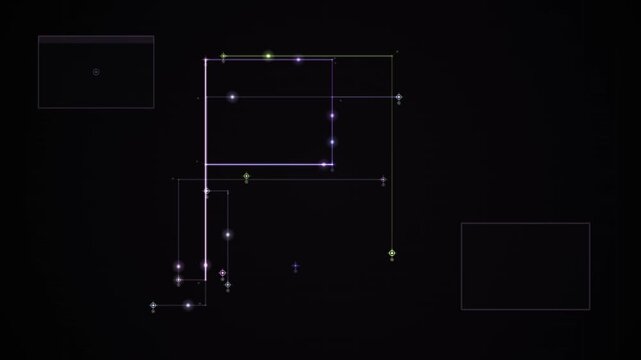 Glowing circuit node diagram overlay with looping background design elements.
