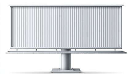 Obraz premium Empty silver billboard structure isolated on white background