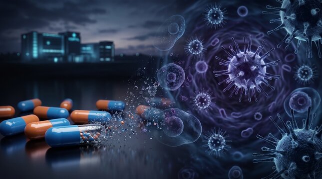 Antibiotic Resistance and Drug-Resistant Bacteria Concept